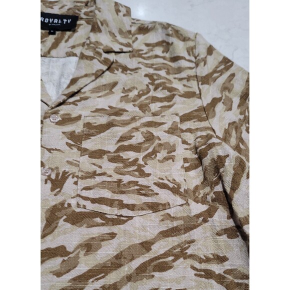 Royalty By MALUMA Desert Camoflauge Tan Rayon Linen Blend Heavyweight NWOT - Picture 7 of 12